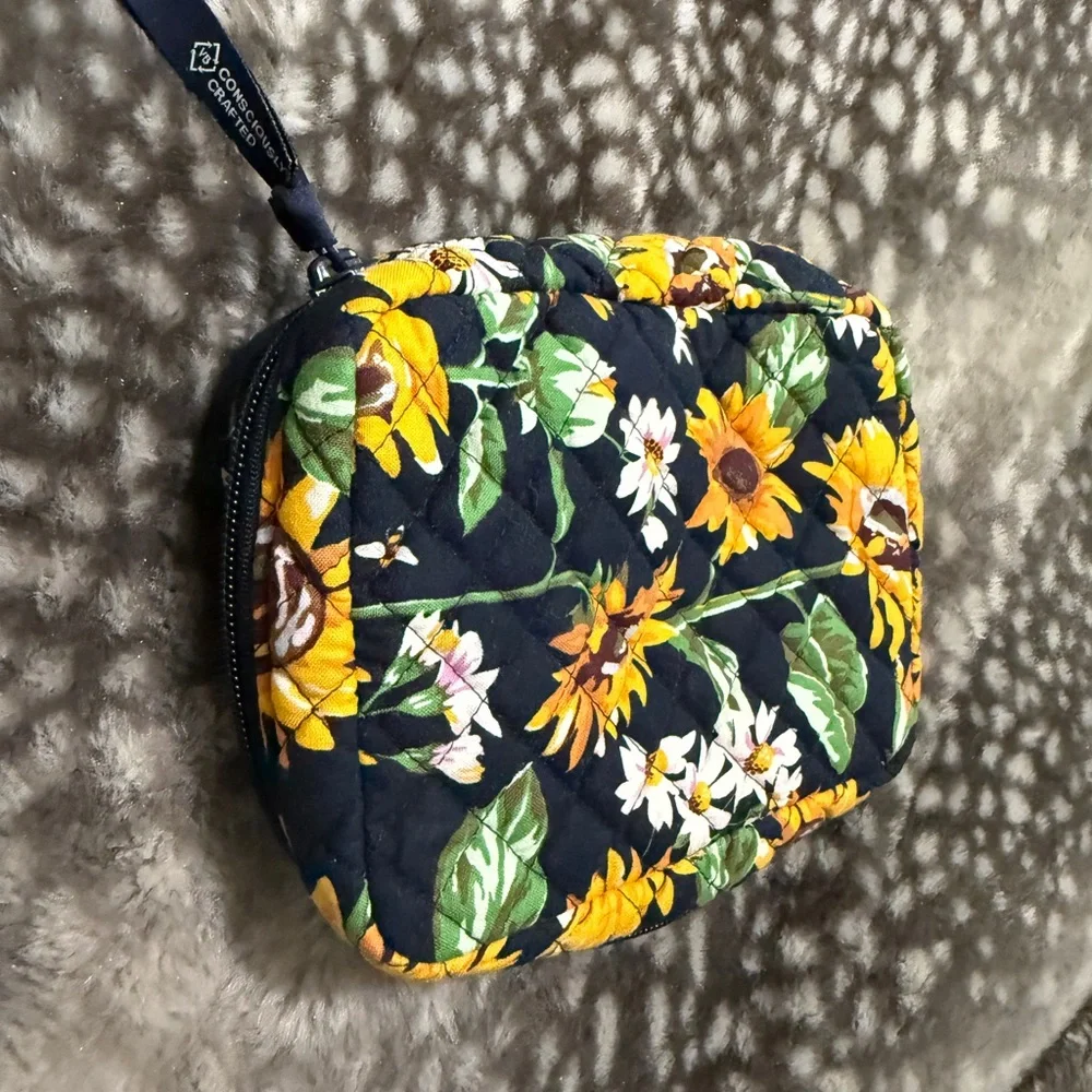 Vera Bradley Sunflower Quilted Cosmetic Bag - Picture 2 of 4